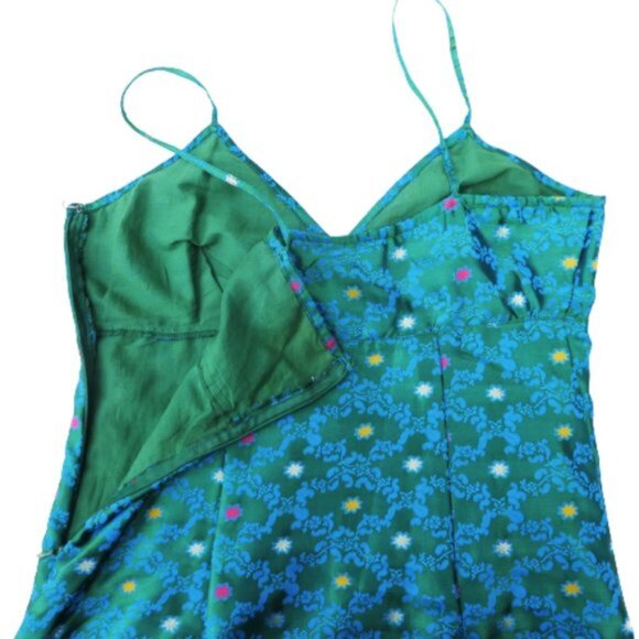 Vintage Y2K 90s Free People Satiny Slip Dress Side YKK Zip Cotton Lining 7 8 - Picture 6 of 10